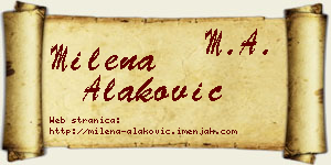 Milena Alaković vizit kartica